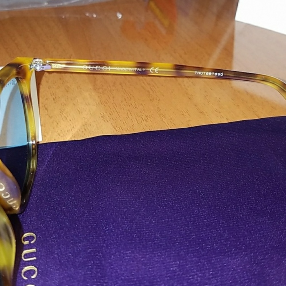 NWT Authentic Gucci Avana/Blue Sunglasses - Picture 4 of 6